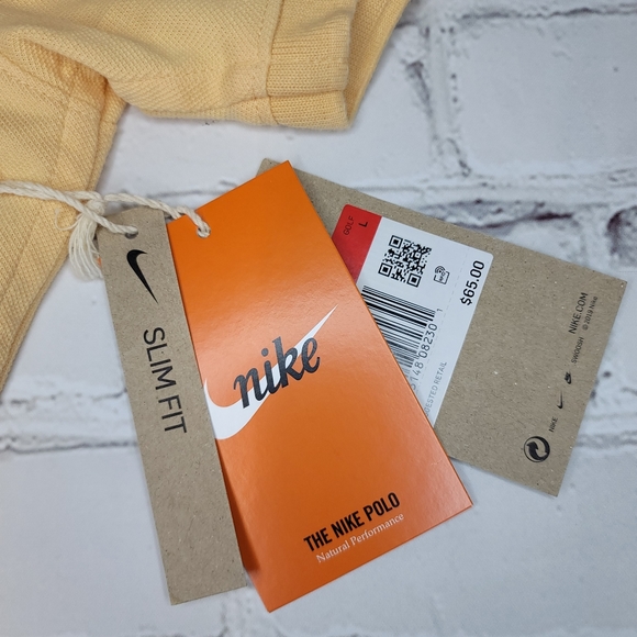 Nike Men Dry-Fit Polo Shirt Slim Fit Golf Size L Gold Unisex - Picture 9 of 14